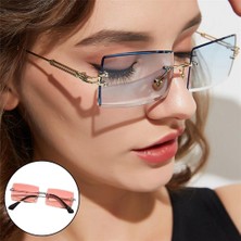 B Baosity Retro Güneş Gözlüğü Chic Parti Renkli Lens Uv Koruma Gözlük Gözlük Gümüş Gümüş Bacak Kırmızı Lens