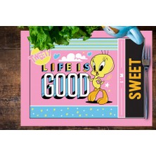 Adawall Home Tweety Teams Kumaş Amerikan Servis 4'lü Set 35 x 50 cm