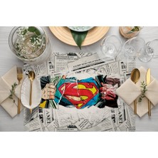 Adawall Home Superman Kumaş Amerikan Servis 4'lü Set 35 x 50 cm