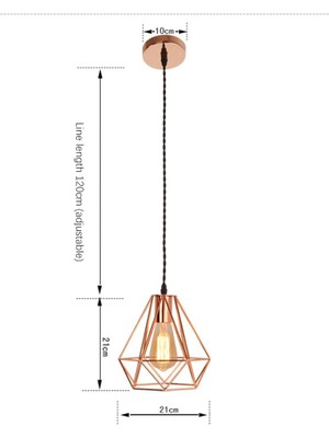 Three Beans 21 cm Elmas Altın Avize, 220 V E27LED Tek Spiral Attic Aydınlatma Elmas Altın Demir Avize (Yurt Dışından)