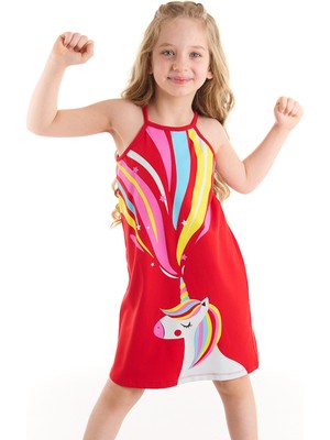 Denokids Unicorn Love Kız Çocuk Elbise