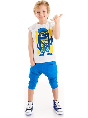 Denokids Yaz Modu Erkek Çocuk T-shirt Kapri Şort Takım