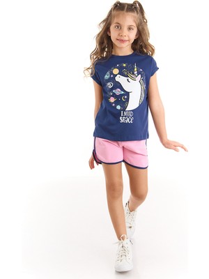 Mushi Uzayda Unicorn Kız T-Shirt Şort Takım