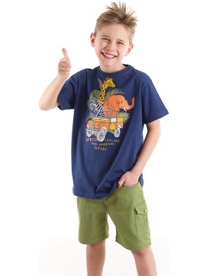 MSHB&G Safari Erkek Çocuk T-Shirt Gabardin Şort Takım