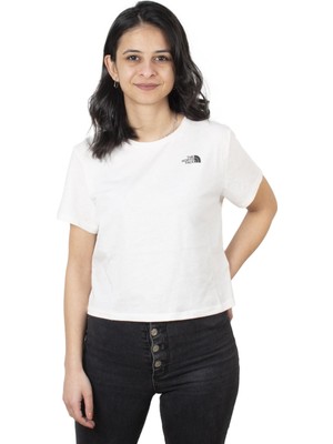 The North Face W Foundatıon Crop Tee - Eu Beyaz Kadın T-Shirt NF0A55AYN3N1