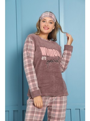 Moda Çizgi Welsoft Polar Kadın Pijama Takımı 8463
