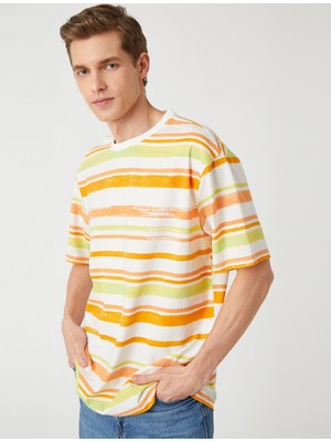 Koton Erkek Çizgili Oversize Tişört