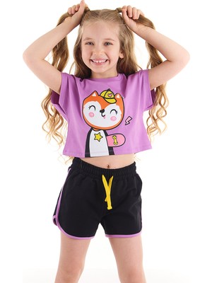 Denokids Sincap Kız Çocuk T-shirt Şort Takım