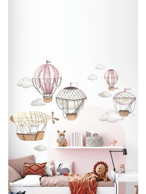 Kt Grup Vintage Balonlar ve Bulutlar Çocuk Odası Duvar Sticker
