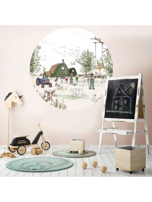 Kt Grup Yuvarlak Manzara Çiftlik Hayatı Modern Duvar Sticker