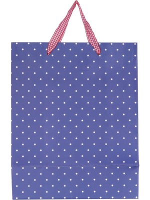 Lacivert Puanlı Karton Çanta 26.5x33x1412'LI  2018-15