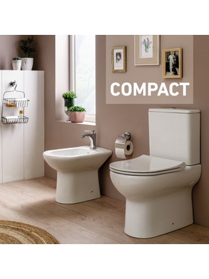 Güral Vit Compact Duvara Sıfır Klozet + Yavaş Kapanan Kapak + Iç Takım