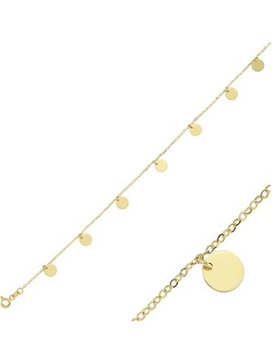 Yenn Jewelery 14K Pullu Altın Bileklik