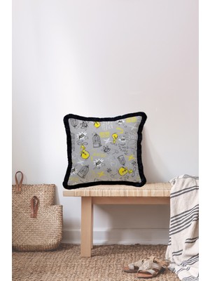 Adawall Home Grey Angry Tweety Dekoratif Kırlent