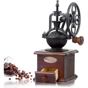 Three Beans Vintage Kahve Çekirdeği Öğütücü Manuel Retro Ferris Tekerlek El-Krank Rulo Ahşap Kahve Değirmeni (Yurt Dışından)