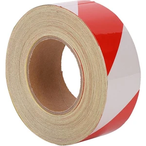 Reflektörlü Fosforlu Reflektif Ikaz Bandı 5 cm Kırmızı-Beyaz 1 Metre