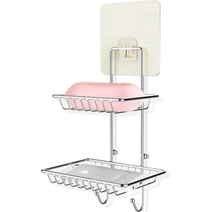 Three Beans Banyo Paslanmaz Çelik Çift Sabunluk Yaratıcı Ücretsiz Boks Yok Trace Raf Banyo Sabunluk Drenaj Sabun Kutusu | Sabunluklar - (Yurt Dışından)