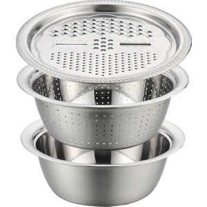 Three Beans 3 In 1 Çok Fonksiyonlu Paslanmaz Çelik Sebze Kesici Havzası Lavabo Mutfak Kevgir Rende Örgü Sepet Sebze Yıkama Kase | Manuel Dilimleyiciler - (Yurt Dışından)