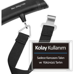 Dijital El Kantarı 50 kg Bavul Kurban Terazisi Işıklı Pil