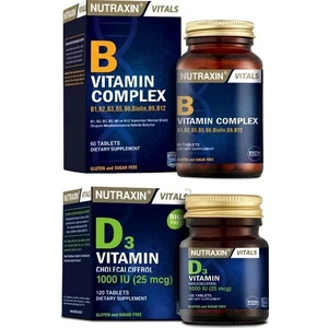 B Vitamin Complex 60 Tablet +D3 Vitamini 1000 Iu 120 Tablet + B12 Vitamini 60 Dilaltı Tableti