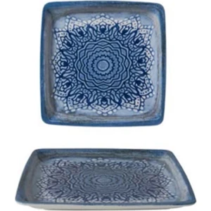 Güral Porselen 25X25 cm Pera Bone Kare Tabak 1 Adet Mavi