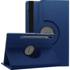 Samsung Galaxy Tab S8 X700 Kılıf 360 Rotating Stand Deri Lacivert