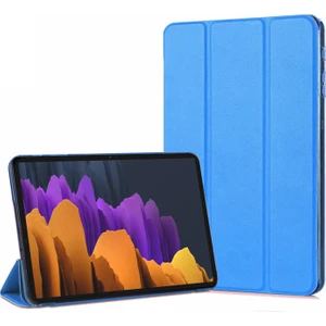 Samsung Galaxy Tab S8 Plus X800 Kılıf Slim Translucent Back Smart Cover Mavi