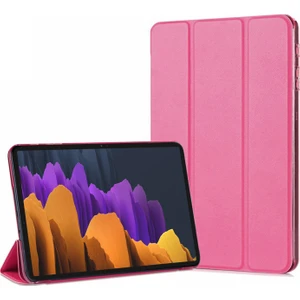 Samsung Galaxy Tab S8 Plus X800 Kılıf Slim Translucent Back Smart Cover Pembe