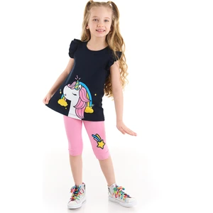 Unicorn Gücü Kız Çocuk T-shirt Tayt Takım