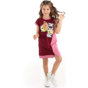 MSHB&G Rock Kedi Pamuklu Kız Çocuk Pembe Elbise