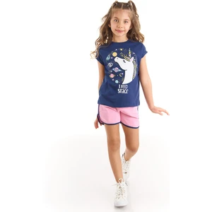 MSHB&G Uzayda Unicorn Kız T-Shirt Şort Takım