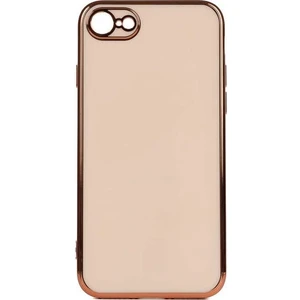 Apple iPhone Se 2022 Kılıf Bark Parlak Silikon Renkli Kenarları Rose Bronz