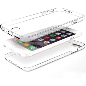 Apple iPhone Se 2022 Kılıf Ön Arka Şeffaf Silikon Koruma Renksiz