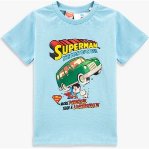 Superman Baskılı Tişört Kısa Kollu Pamuklu