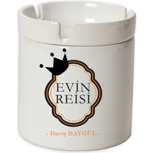 Hediye Rengi Isme Özel Seramik Küllük - Babalar Günü Evin Reisi