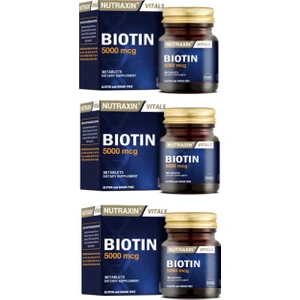 Vitals Biotin 5000 Mcg 30 Tablet X3 Adet