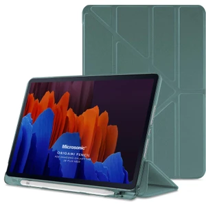 Samsung Galaxy Tab S8 Plus X800 Kılıf Origami Pencil Koyu Yeşil