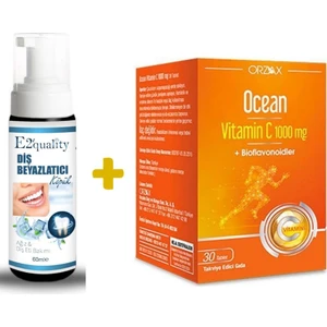 E2'Quality Diş Beyazlatıcı Köpük + Orzax Ocean Vitamin C 30 Tablet