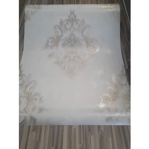 Damaks Desenli Gümüş Detaylı Duvar Kağıdı(5m2)