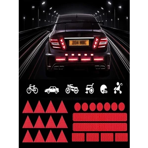25 Parça Reflektörlü Karışık Oto Sticker Motor Bisiklet Aksesuar Oto