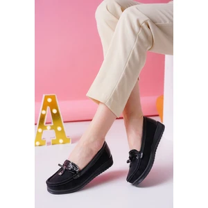 Kadın Tokalı Babet 02 Suni Deri Malzemeden Rahat Tabanlı Şık Ayakkabı