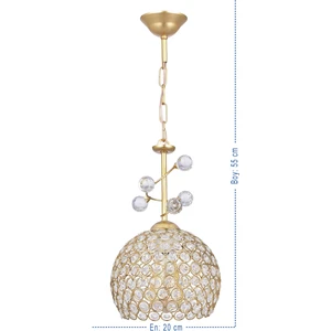 Hürrem Fiskiyeli Taşlı Sarkıt Avize 20 cm (Gold)
