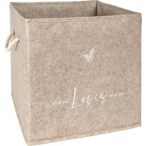 Alas Keçe Raf Düzenleyici Sepet Katlanabilir Saklama Kutusu Baskılı Çok Amaçlı Kutu 30*30*30 Bej