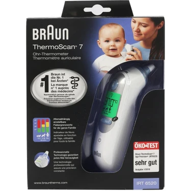 Braun ThermoScan 7 IRT 6520 Kulaktan Dijital Ateş Ölçer – Hızlı ve Hassas Ölçüm, Aile Kullanımına