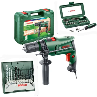 Bosch 600 W Darbeli Matkap Vidalama 61 Parça Set