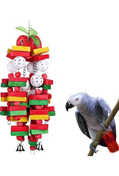 Three Beans 1 Adet Pet Papağan Oyuncaklar Ahşap Dayanıklı Kuşlar Çiğneme Oyuncaklar Büyük Renkli Oyuncaklar Papağan Macaw Pet Bird Salıncak Oyuncak Evcil Aksesuarları - (Yurt Dışından)