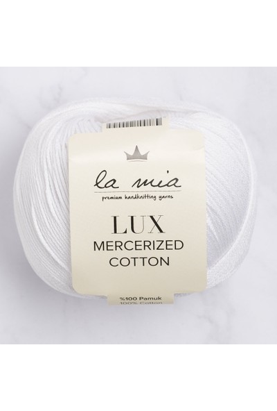 La Mia Lux Mercerized Cotton Beyaz El Örgü Ipi - 2