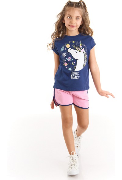 Mushi Uzayda Unicorn Kız T-Shirt Şort Takım