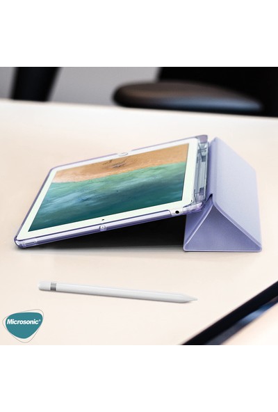Microsonic Samsung Galaxy Tab S8 Plus X800 Kılıf Origami Pencil Lila