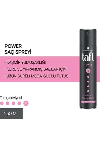Taft Power Kaşmir ( Mega Güçlü ) Sprey 250 Ml Saç Spreyi